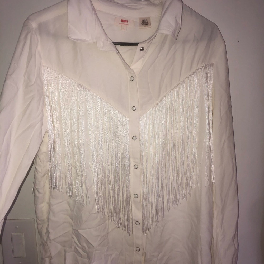 Levis fringe Long Sleeve Button
